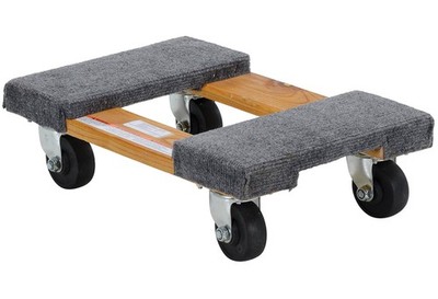 Vestil HDOC-1218-9 Hardwood Carpet End Dolly, 18''x12''x5'', 900 Lb. Cap.