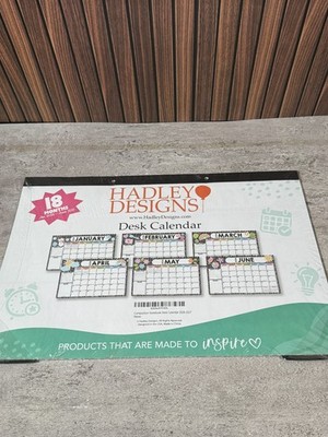 Hadley Designs 18 Month Desk Calendar 2026-2027 Composition Notebook Style New