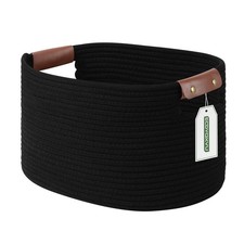 Cotton Rope Basket , Storage Baskets with Handle, 15x10x9 Inch Woven Basket f...