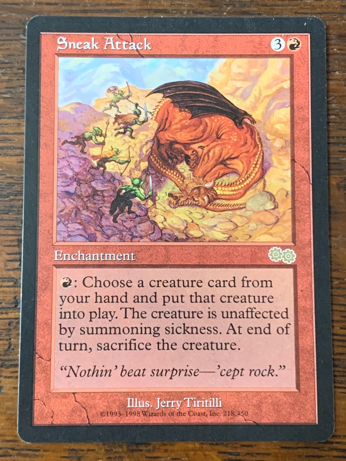 MtG - Sneak Attack - 218/350 - Urza's Saga - Enchantment - LP