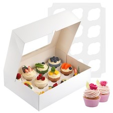 Cupcake Boxes 2 Pack Disposable Cupcake Containers Food Grade Cupcake Carrier 12