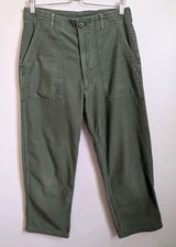 US Army OG-107 Sateen Pants Trousers 1960s 32x28 Type I DSA-100 Vietnam Baker