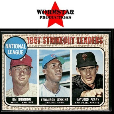 1968 Topps #11 NL 1967 Strikeout Jim Bunning Ferguson Jenkins Gaylord Perry .