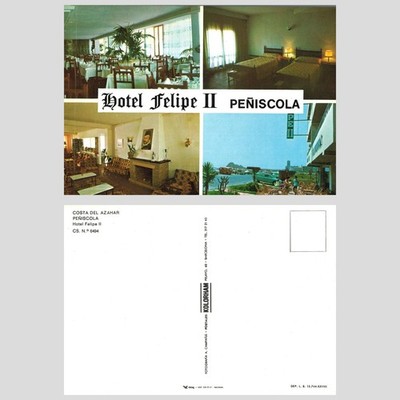 Alte Postkarte - Hotel Felipe II Peñíscola Costa del Azahar Spanien UNBESPIELT