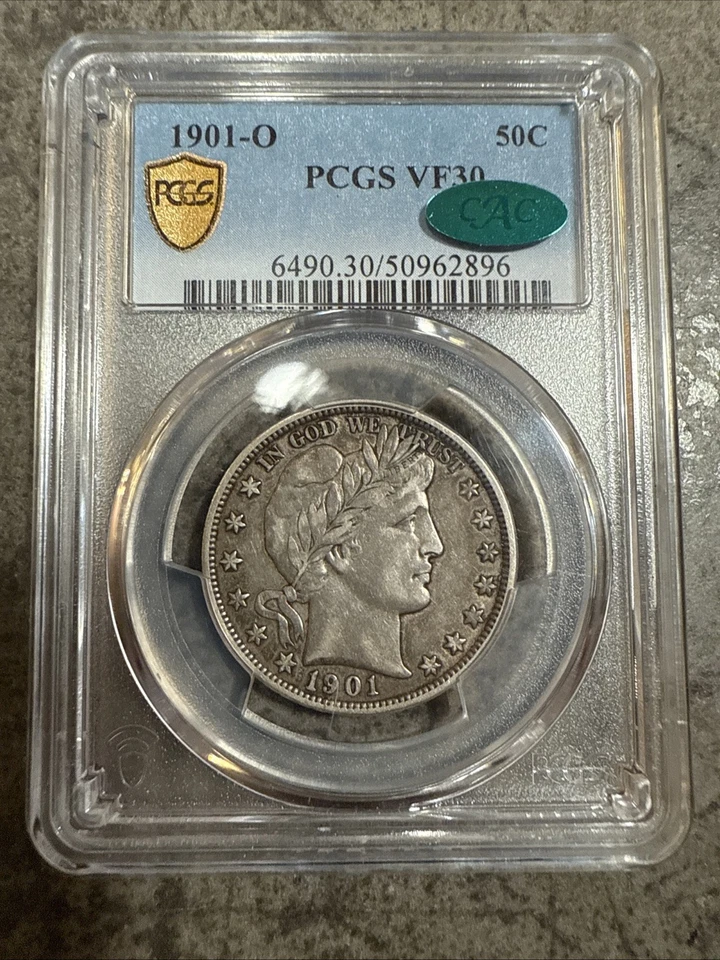 1901-O Barber Half Dollar PCGS VF30 CAC - Image 3 of 4