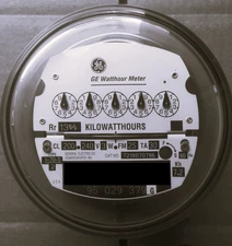 GENERAL ELECTRIC, WATTHOUR METER KWH, I-70S, 240V, FM2S, 200A, 4 LUG, ZERO RESET