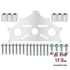 Engine Safe Stand Adapter Plate Compatible with Chevy LS1 Duramax BBC Silver
