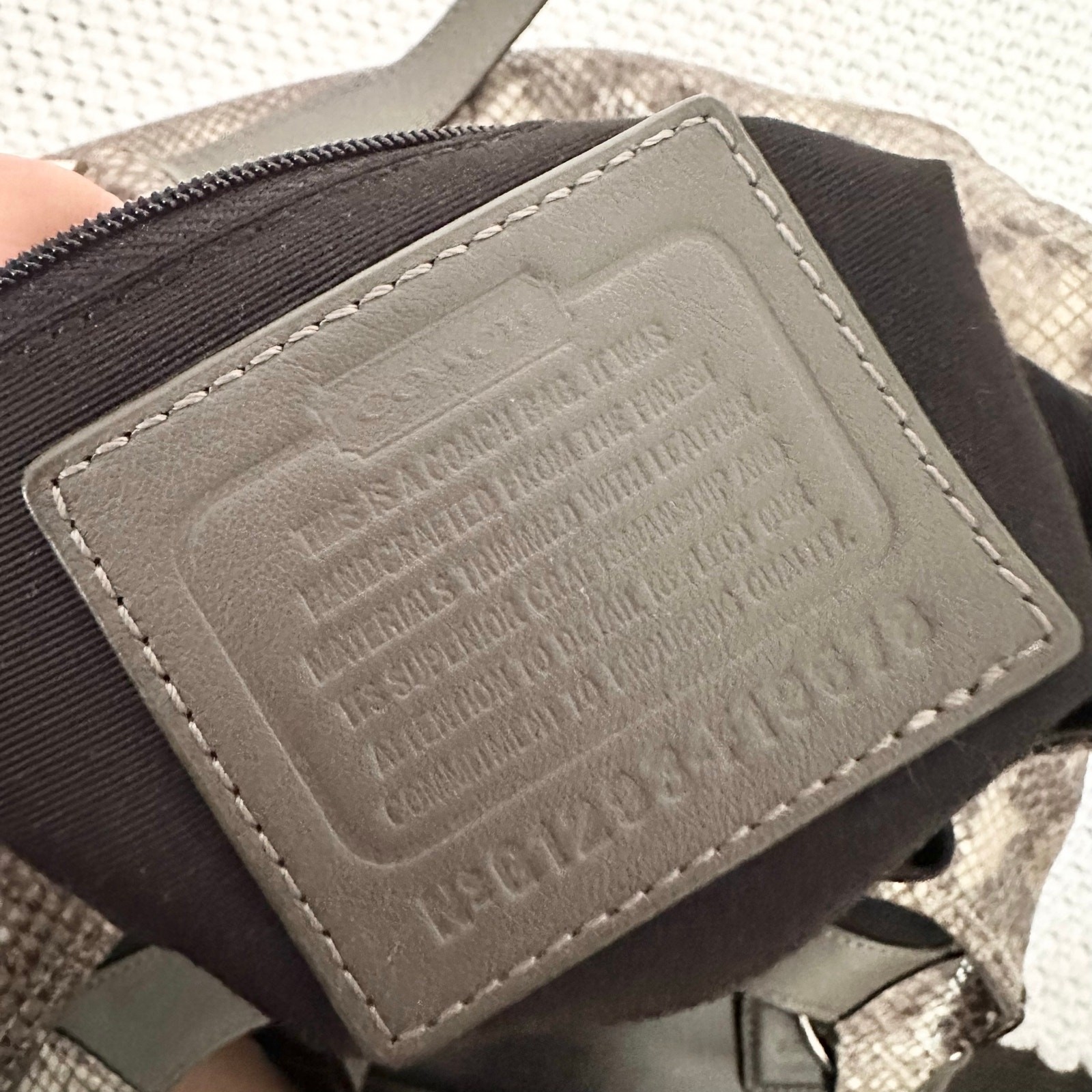 Coach Maggie Python Madison Embossed Leather Beig… - image 9