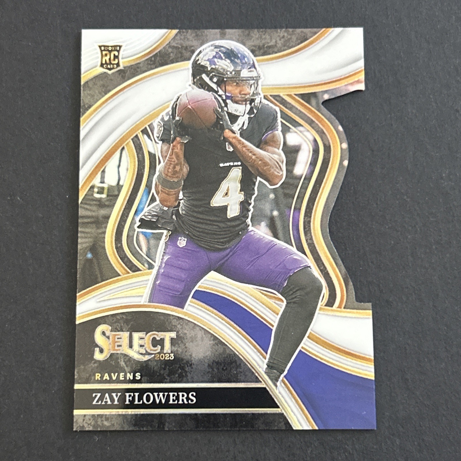 2023 Panini Select Zay Flowers #201 Club Level Rookie White Die-Cut /199 Ravens
