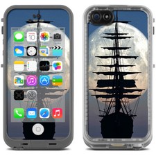 Skin Decal for Lifeproof iPhone 5C Fre Case / tall Sailboat, ship in full Moon