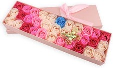 JIALEEY 33 PCS Floral Scented Bath Soap Rose Flower Petals: