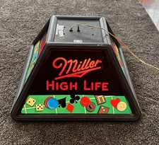 Vintage 1990 Miller High Life Beer Hanging Pool Table Light Working Man Cave