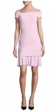 NWT La Petite Robe di Chiara Boni Dalane Off-The-Shoulder Dress Rosa Canina 695