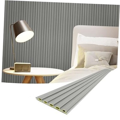  Slat Wall Panels, WPC Soundproof 3D Wall Paneling for Interior Wall Decor, TV 