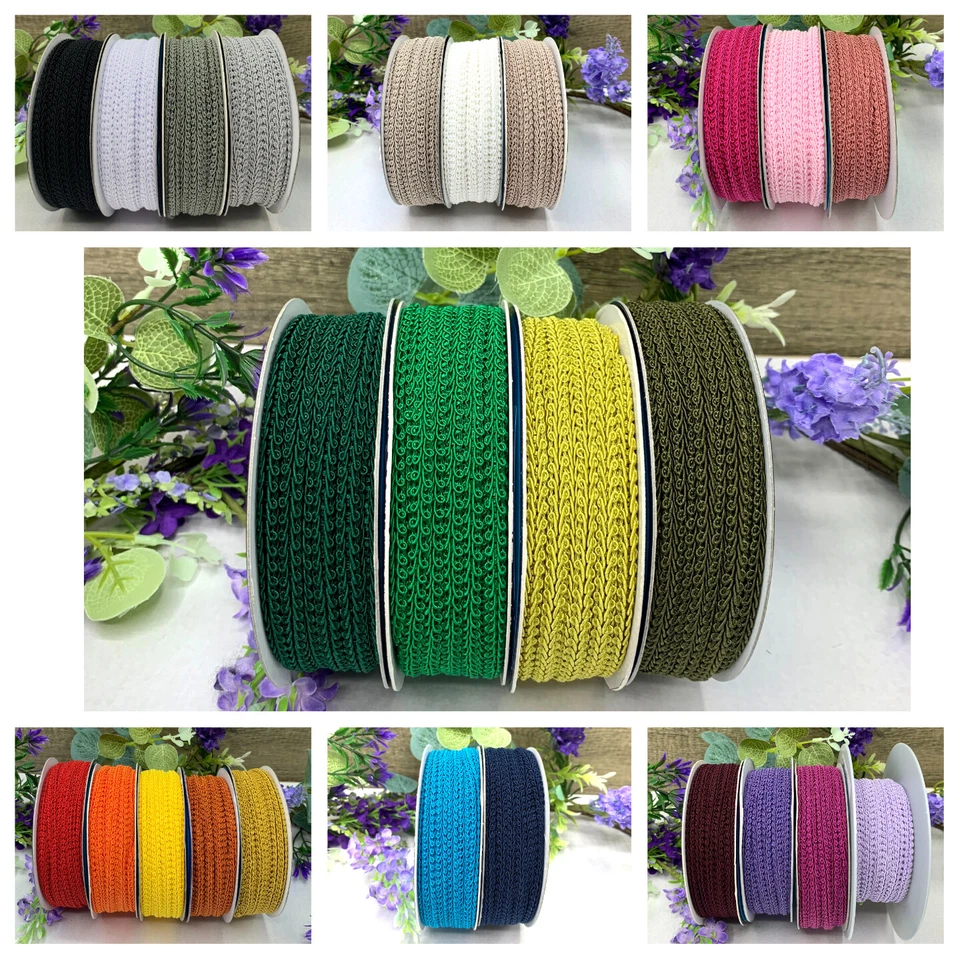 6mm scrolled gimp braid trim narrow upholstery trim doll house sewing light thin