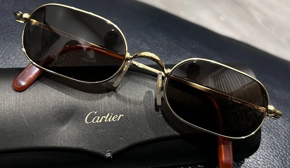 Cartier Orfy Vintage Thin Rim Sunglasses Frame 18k Gold Plated 1990s France - Image 3 of 4