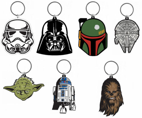 Official Star Wars Rubber Keychain Key ring Keyring Brand New Novelty Gift  - Afbeelding 1 van 8