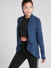Athleta Nirvana Wear Two Ways Wrap, Blue Marble Heather SIZE S   416969 T0130