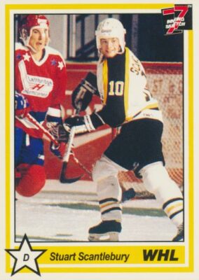 1990-91 7th Inning Sketch WHL #233 STUART SCANTLEBURY - Brandon Wheat Kings
