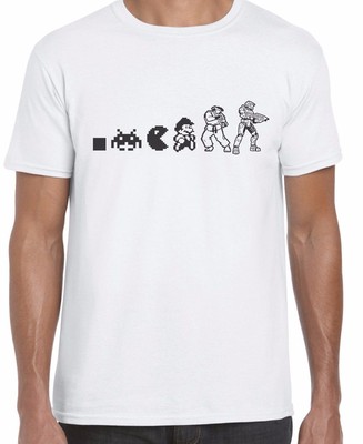 Evolution Of Video Gaming T-Shirt Lustig Retro Oberteil Tee Herren Damen