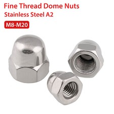 M8-M20 Fine Pitch Threaded Dome Cap Nuts Dome Head Decor Nut A2 Stainless Steel