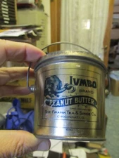 Jumbo Peanut Butter One Pound metal tin with Original Lid & Bail - Frank's Tea