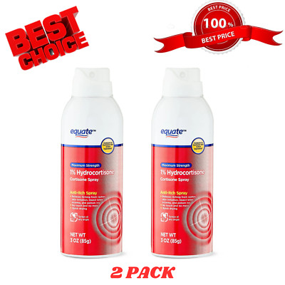 (2 Pack) Equate Maximum Cortisone Anti-Itch Spray For Immediate Relief, 3 Oz