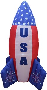 6 Ft Patriotic American Flag Rocket Airblown Inflatable 4th Of July Yard Decor Ebay