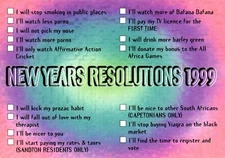 1999 New Years Resolutions Postcard