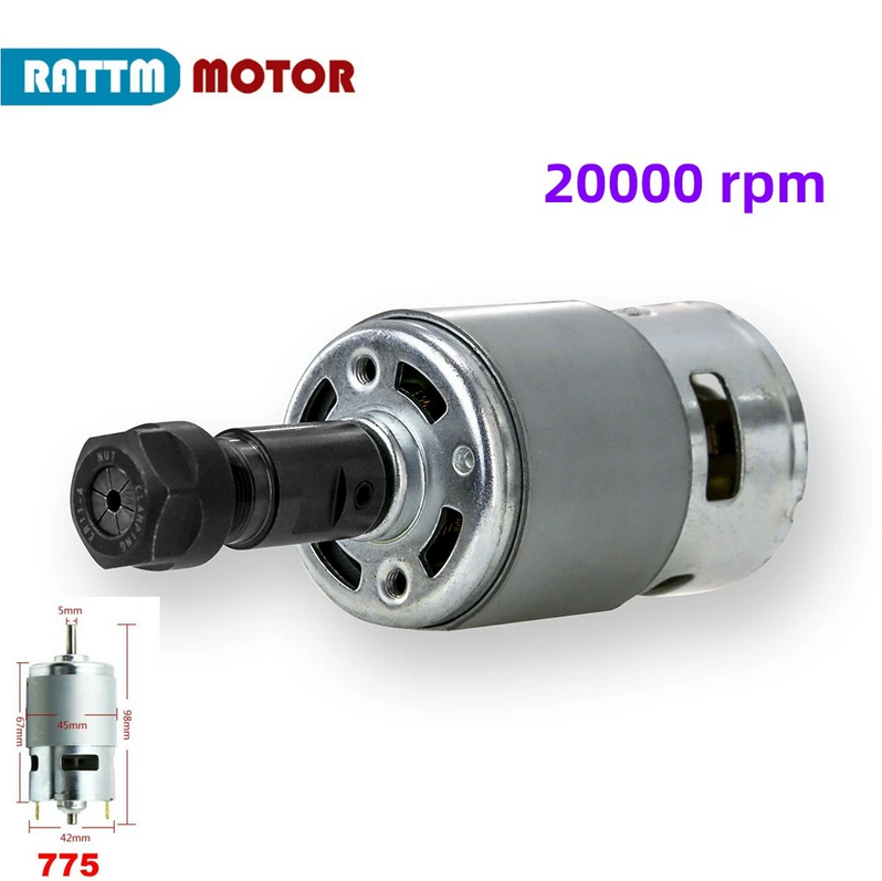 Motor De Rodamientos De Bolas RK-555PH 36mm - 12V-24V DC, 8800 RPM, Reversible, Para Proyectos DIY