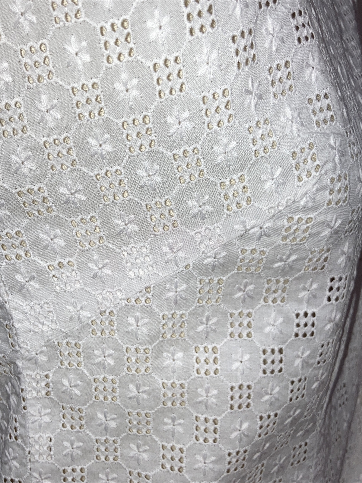 Rare Vintage St Michael 1950s White Cotton Cap Sleeve Lacey Blouse, 34" Bust 9