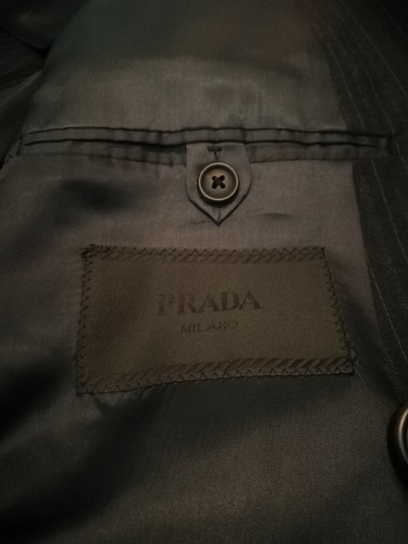 Prada Double Breasted Peak Lapel Wool Cashmere Stripe Suit Navy uk 44 RRP £2600 - Picture 6 of 11