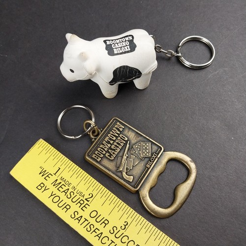 Vintage Boomtown Casino Biloxi Bottle Opener & Cow Keychains! - Picture 4 of 4