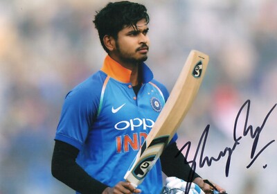 5x7 Original Autographed Photo of Indian Cricketer Shreyas Iyer