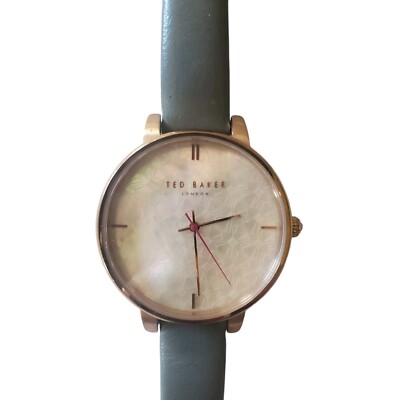 Ted Baker Women's TE50272006  Bow Tie Pattern Dial Rose Gold Gray Leather Watch