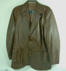 The LEATHER FACTORY Brown Leather Men's Jacket Size 44 R Made in Texas, USA