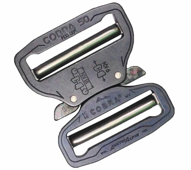 AustriAlpin Adjustable Cobra Buckle Matte Black Riggers 2 Inch 50mm XL