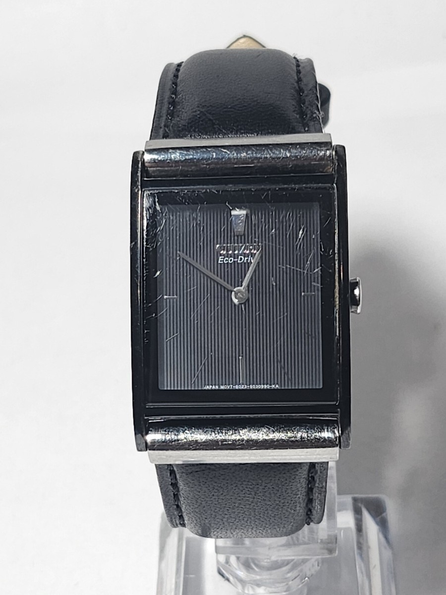 Citizen Men's B023-S036577 Eco-Drive Stainless Steel Black Leather