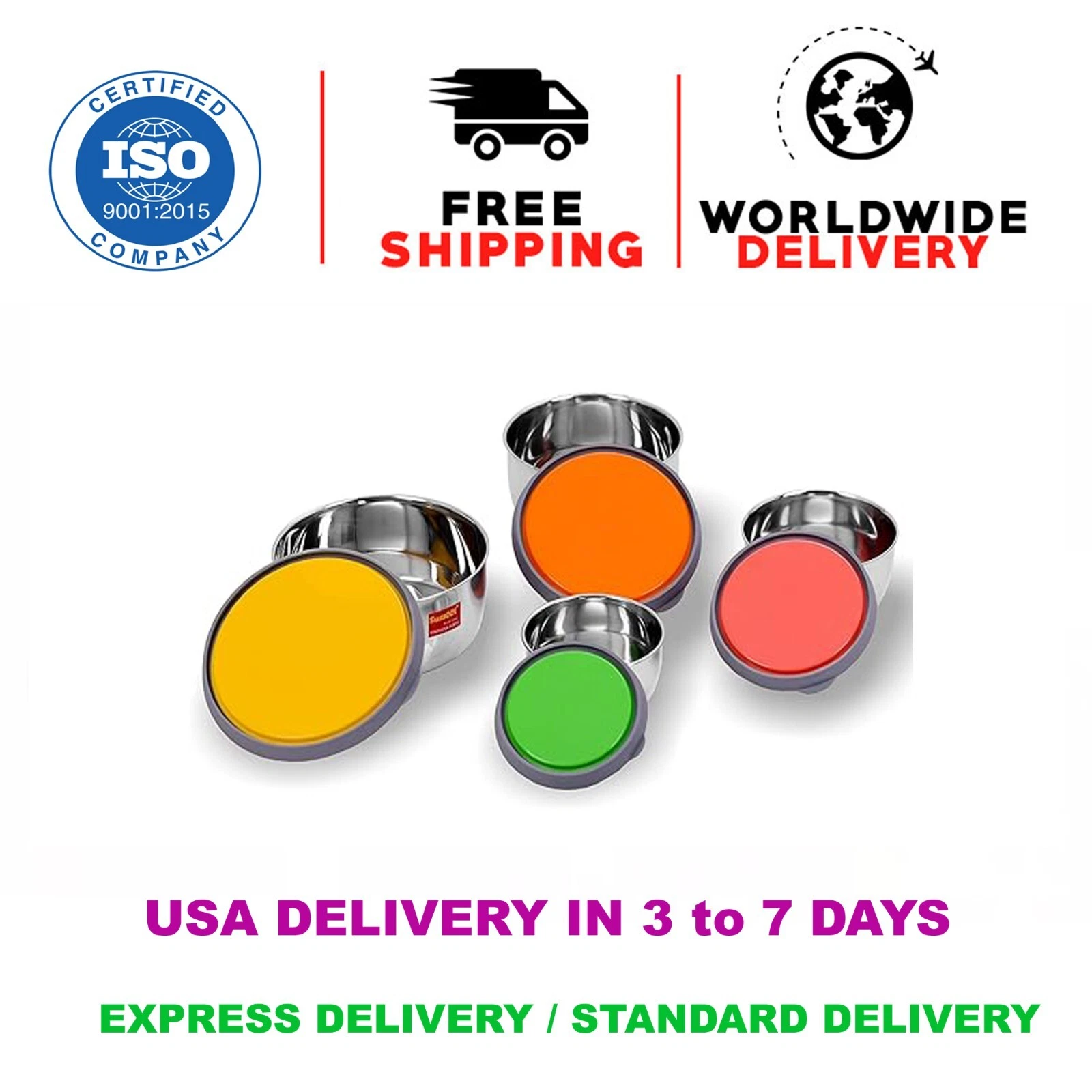 Stainless Steel Food Storage Airtight & Leak Proof Containers Set Of 4Pc C8067
Opens in a new window