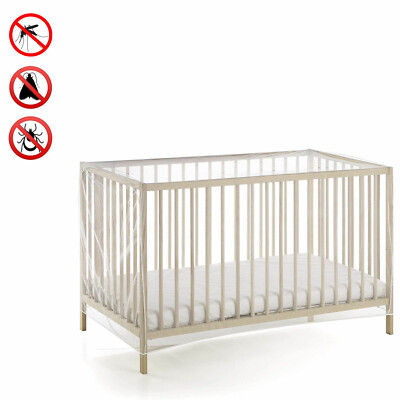 Zanzariera Universale Per Lettino Neonato - 135x60x90 Cm, Bianco, Maglia Fine Traspirante