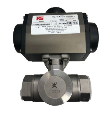 RS PRO AP2BS12BG214BIS Kugel Typ pneumatisch betätigtes Ventil max 10Bar Neu ohne Karton