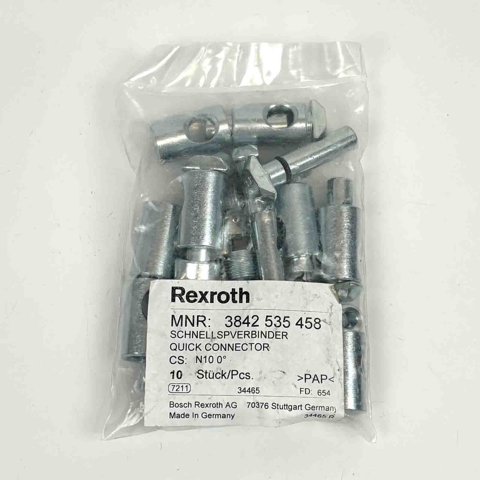 Bosch Rexroth 3842 535 458 quick release connector N10 0° (pack of 10 pieces), unused/original packaging