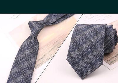 Cravatta Uomo 100% Seta Jacquard – Plaid & Checks, Vintage, Fatta A Mano, Elastico Incluso - 5