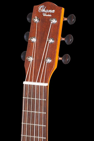 Ukelele para guitarra eléctrica acústica de 6 cuerdas Ohana TKGL-20E, tenor con bolsa Foto 4 de 4
