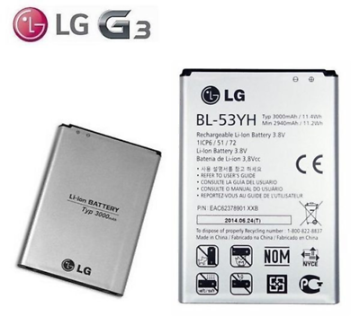 Original Replacement Battery For LG G3 - 3000mAh BL-53YH (Fits D850, D851, D852, D855)