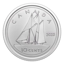 2023 Canadian 10 Cent Dime Queen Elizabeth II Bluenose Schooner Coin RCM BU