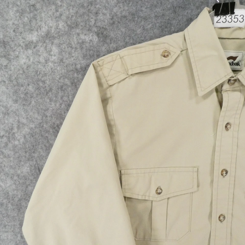 Duxbak Shirt Mens Large Long Sleeve Button Up Tan Safari Hunting Outdoor - Image 3 of 4