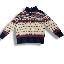 Polo Ralph Lauren Vintage Sweater Kids 6 Silk Wool  Fair Isle Knit Mock Neck