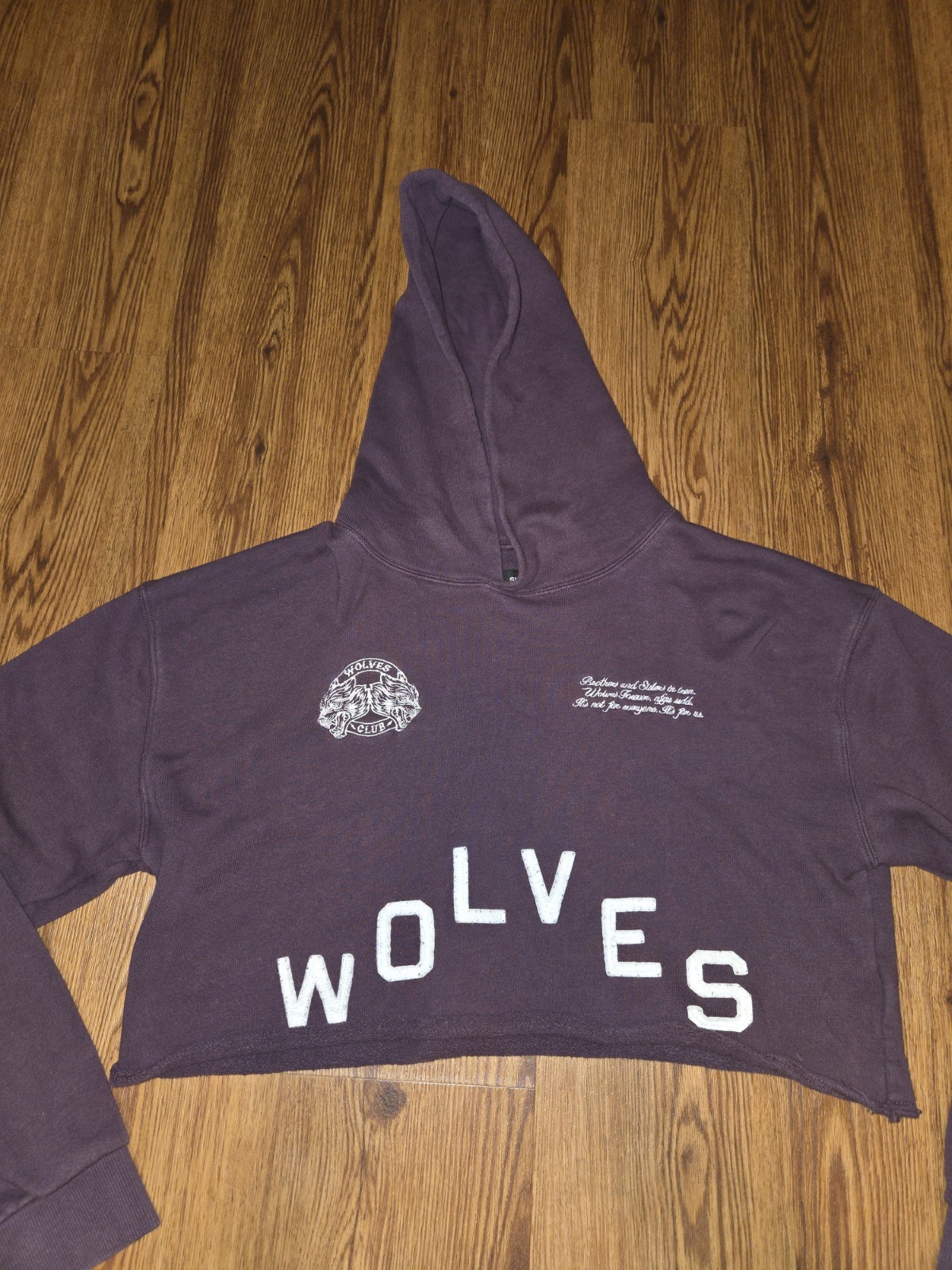 Darc Sport Wolves Club She Cropped Hoodie Pullover Sweater Sz-L 349 Of 500 Made