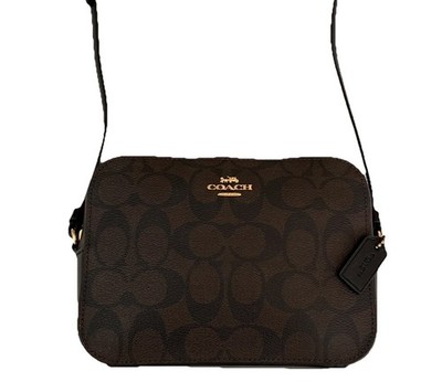 Coach Mini Camera Bag Brown Crossbody Signature C Canvas Leather